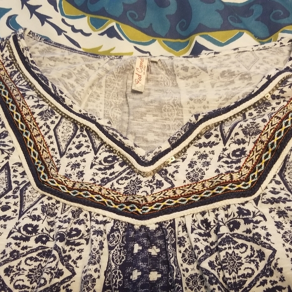 Red Camel boho top size Large 3/4 sleeve - Picture 2 of 3